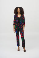 Joseph Ribkoff Black/Multi Abstract Print Blazer Style 244231