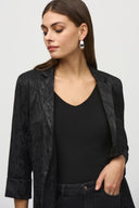 Joseph Ribkoff Black Animal Print Jacquard Long Blazer Style 244248