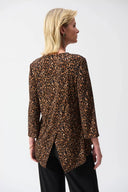 Joseph Ribkoff Beige/Black Animal Print Fit and Flare Tunic Style 244252