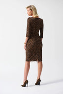 Joseph Ribkoff Beige/Black Animal Print Sheath Dress Style 244254