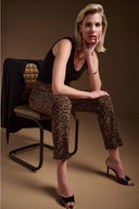 Joseph Ribkoff Beige/Black Animal Print Pull-On Pants Style 244257