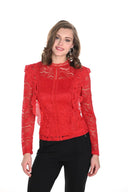 FRANK LYMAN RED FITTED LACED TOP STYLE 244626U