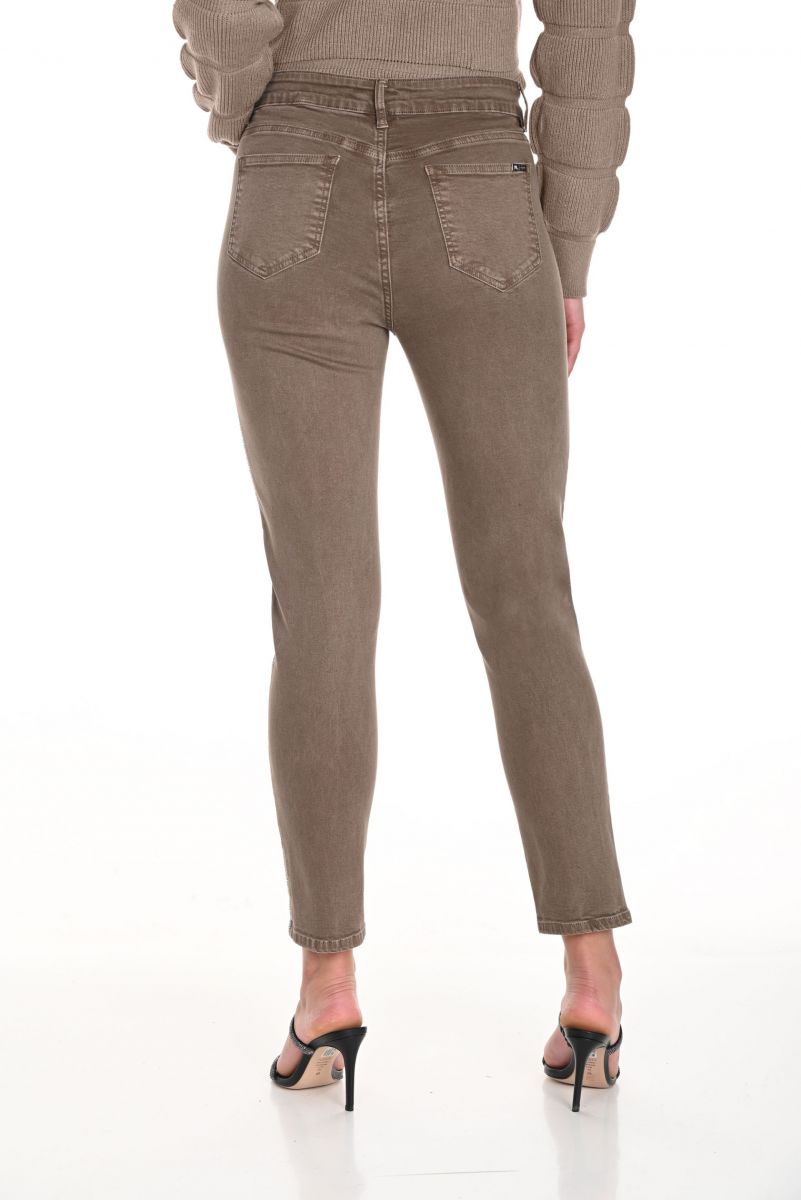 FRANK LYMAN TAUPE JEAN PANTS WITH EMBELLISHMENTS STYLE 244649U