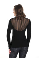 FRANK LYMAN BLACK STRIPED CREW NECK SWEATER TOP STYLE 244658U