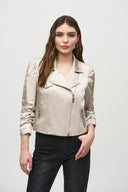 Joseph Ribkoff Moonstone Moto Jacket With Zippers Style 244903