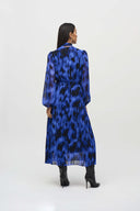 Joseph Ribkoff Royal Sapphire/Multi Abstract Print Midi Dress Style 244924