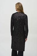 Joseph Ribkoff Black Sequined Knit Cover-Up Style 244925