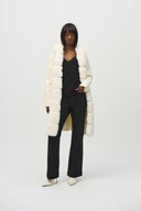 JOSEPH RIBKOFF VANILLA FAUX FUR HOODED COAT STYLE 244929