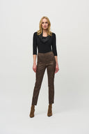 Joseph Ribkoff Brown/Multi Foiled Animal Print Classic Denim Pants Style 244945