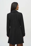 JOSEPH RIBKOFF BLACK A-LINE MILITARY COAT STYLE 244951