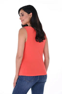 Frank Lyman Orange Sleeveless Top Style 246014