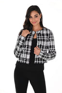 Frank Lyman Black/White Sequin Jacket Style 246239U