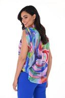 Frank Lyman Royal/Multi Abstract Print Top Style 246375