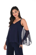 Frank Lyman Midnight Blue Sleeveless Top Style 248004