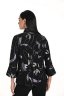 Frank Lyman Black/Purple Abstract Print Jacket Style 249149