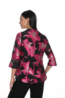 Frank Lyman Black/Fuchsia Floral Print Swing Jacket Style 249247