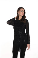 Frank Lyman Black Top with Sequin Detail Style 249413U