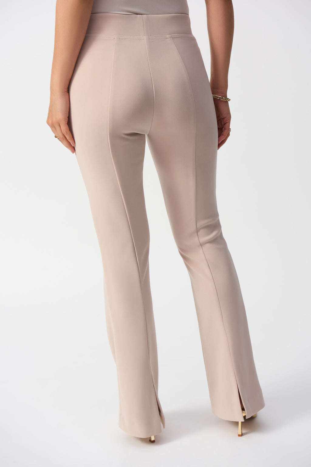 JOSEPH RIBKOFF PARCHMENT FLARED PULL-ON PANTS STYLE 251029