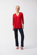 Joseph Ribkoff Radiant Red Flared Layered Top Style 251041