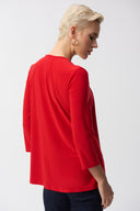 Joseph Ribkoff Radiant Red Flared Layered Top Style 251041