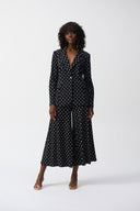 Joseph Ribkoff Black/Vanilla Dot Print Boxy Blazer Style 251051