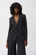 Joseph Ribkoff Black/Vanilla Dot Print Boxy Blazer Style 251051