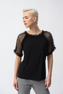 Joseph Ribkoff Silky Knit And Mesh Top Style 251054