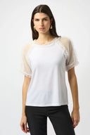 Joseph Ribkoff Silky Knit And Mesh Top Style 251054