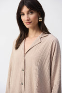 Joseph Ribkoff Seersucker Asymmetrical Boxy Jacket Style 251058