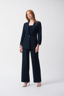 Joseph Ribkoff Midnight Blue Seersucker Straight Blazer Style 251082