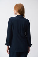 Joseph Ribkoff Midnight Blue Seersucker Straight Blazer Style 251082