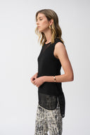 Joseph Ribkoff Black Sleeveless Top with Mesh Style 251091