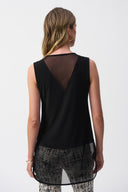 Joseph Ribkoff Black Sleeveless Top with Mesh Style 251091