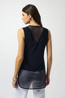 Joseph Ribkoff Black Sleeveless Top with Mesh Style 251091