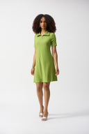 Joseph Ribkoff Greenery Zipped Collar Trapeze Dress Style 251145