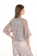 Frank Lyman Champagne Mesh Top with Sequins Style 251181