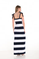 Frank Lyman Navy/White Stripe Maxi Dress Style 251188