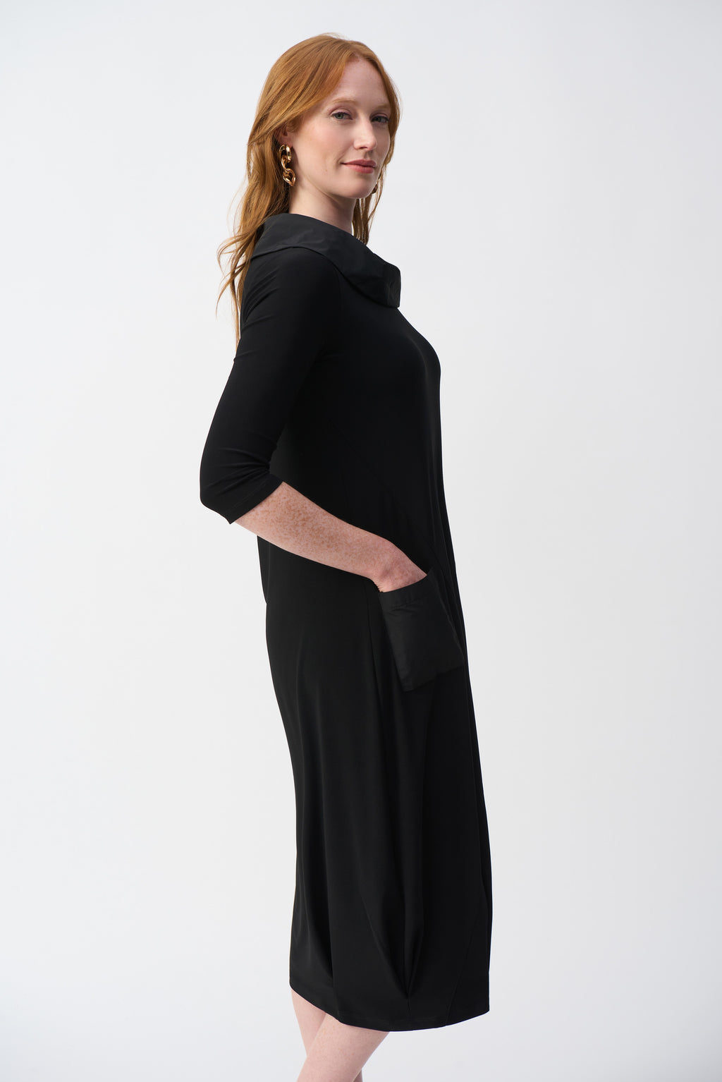 Joseph Ribkoff Black Silky Knit Cocoon Dress Style 251198