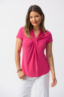 Joseph Ribkoff Draped Neckline Straight Top Style 251230