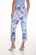 Frank Lyman White/Blue Floral Print Cropped Pants Style 251244