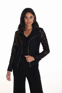 Frank Lyman Black Jacket with Floral Design Style 251268