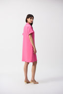 Joseph Ribkoff Bubble Gum Textured Straight Shirt Dress Style 251272