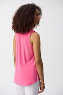 Joseph Ribkoff Bubble Gum Sleeveless Tunic with Ruffles Style 251287