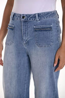 Frank Lyman Blue Denim Wide-Leg Jean Pants Style 251507