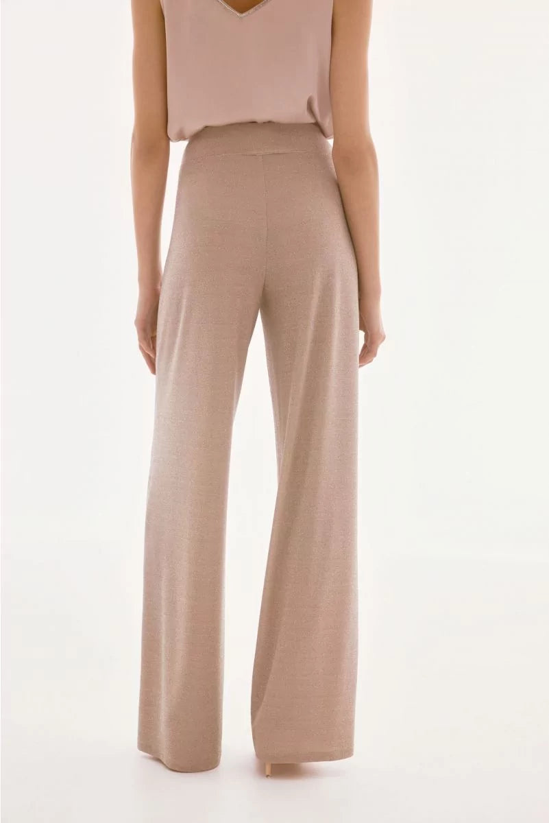 Joseph Ribkoff Champagne Lux Knit Wide-Leg Pull-On Pants Style 251769