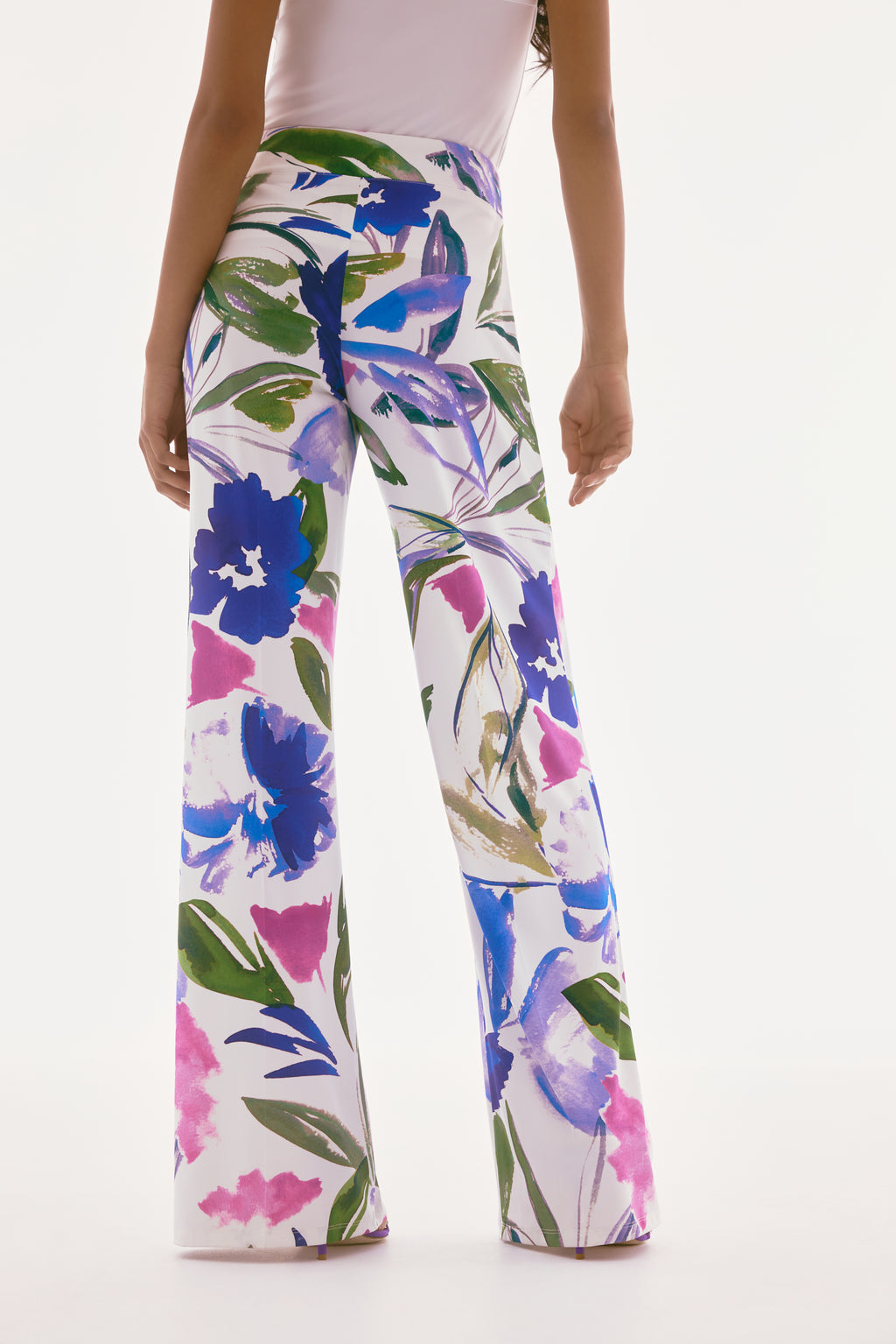 Joseph Ribkoff Off-White/Multi Floral Print Wide Leg Pants Style 251770