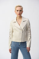 Joseph Ribkoff Coastal Faux-Suede Moto Jacket Style 251936