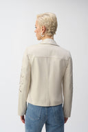 Joseph Ribkoff Coastal Faux-Suede Moto Jacket Style 251936