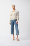 Joseph Ribkoff Coastal Faux-Suede Moto Jacket Style 251936