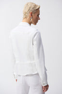 Joseph Ribkoff White Stretch Denim Peplum Jacket Style 251964